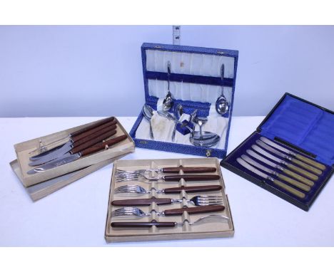A selection of boxed vintage cutlery 