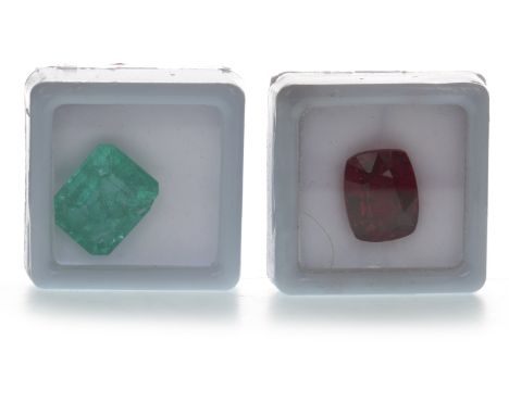 TREATED EMERALD, with Global Gems Lab certificate stating the weight to be 8.37 carats, with evidence of treatment, along wit