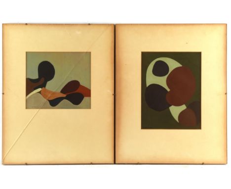Allen Barker (British 1937-2018), Untitled, two acrylic, both signed and dated '69 lower left, the larger 21 x 16cm. (2) Fram