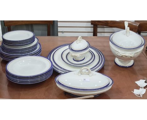 Royal Worcester 'Vitreous' dinner service, comprising tureens, serving plates, dinner plates, side plates, bowls, etc, all in