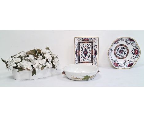 Royal Worcester 'Prince Regent' rectangular-shaped dish and pink bowl, a Royal Worcester 'Evesham' tureen base (missing lid) 