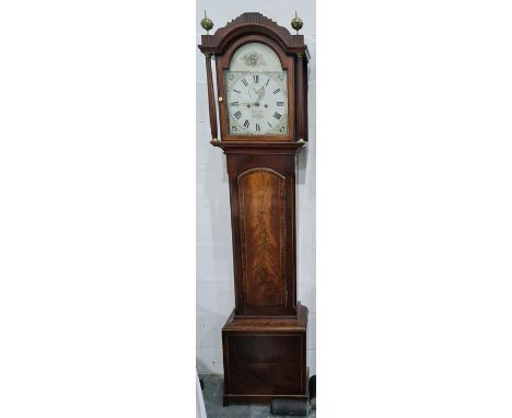 19th century mahogany, cross-banded and satinwood strung longcase clock, the dial marked 'James Walter of Godstone', with sub