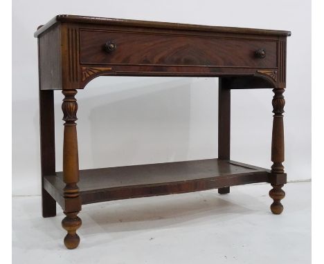 20th century Berkey &amp; Gay furniture&nbsp;mahogany buffet table, the rectangular top with galleried back, rounded front co