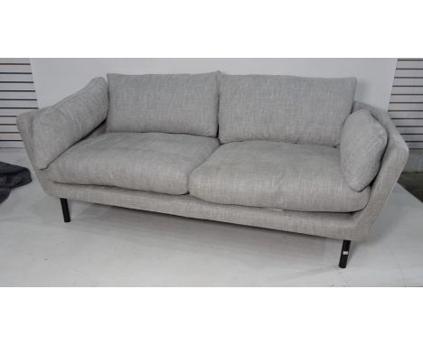 Modern Roger Lewis Furniture sofa in grey weave upholstery, tubular supportsCondition ReportOverall good condition with possi
