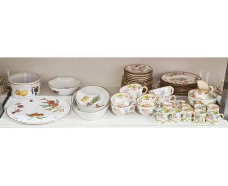 Royal Worcester 'Evesham' pattern bowl, serving dishes and ceramic circular cheese board and Mintons part dinner and breakfas