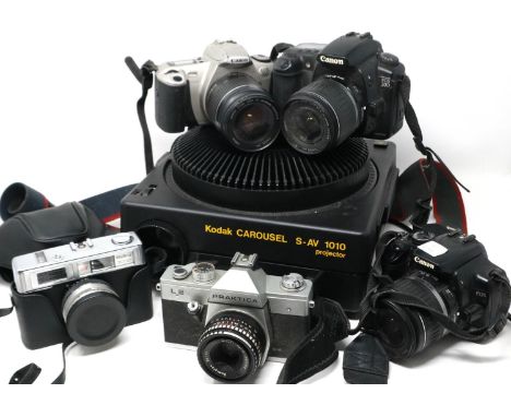 Quantity of cameras to include a Praktica. P&amp;P Group 1 (£14+VAT for the first lot and £1+VAT for subsequent lots) 