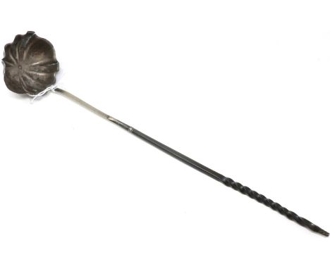 Georgian silver Toddy ladle with twisted whalebone grip, L: 35 cm. P&amp;P Group 2 (£18+VAT for the first lot and £3+VAT for 