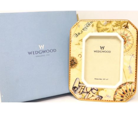 Boxed Wedgwood ceramic picture frame, overall 12 x 10 cm. P&amp;P Group 2 (£18+VAT for the first lot and £3+VAT for subsequen