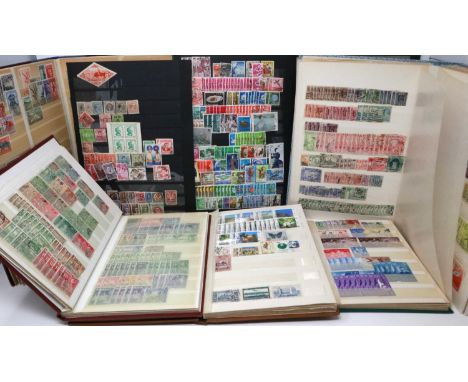 Six Great Britain and world stamp albums. P&amp;P Group 2 (£18+VAT for the first lot and £3+VAT for subsequent lots) 