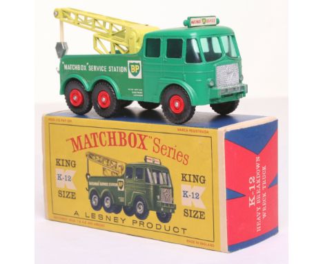 Matchbox Kingsize K-12 Foden Heavy Breakdown Truck, green boy, ‘BP Matchbox Service station’ in mint condition, with a excell