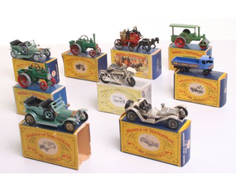 Early issues Matchbox Yesteryear Models including:2 x Y-1 Traction Engine’s,Y-4 Sentinel Steam Wagon,Y-4 London Horse Drawn F