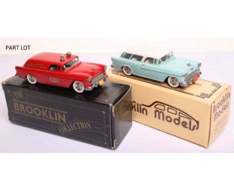 Four Brooklin Models,1/43 scale cast metal, BRK.26  (1955) Chevrolet Nomad, turquoise body, BRK.26A  (1955) Chevrolet Fire Ma