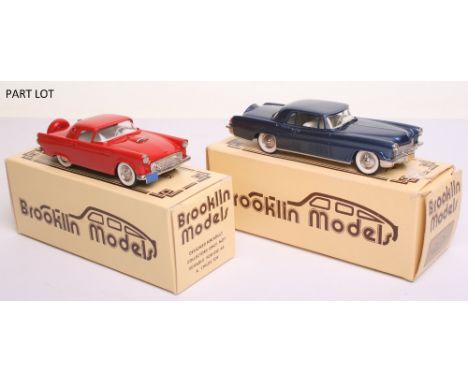 Four Brooklin Models,1/43 scale cast metal, BRK.11 (1956) Lincoln Continental Mark II Coupe, dark metallic blue body,BRK 13 (
