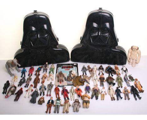 Selection of Vintage Star Wars Action Figures, consisting of C3PO 1st type, Chewbacca, Luke Skywalker 1st type, Darth Vader, 