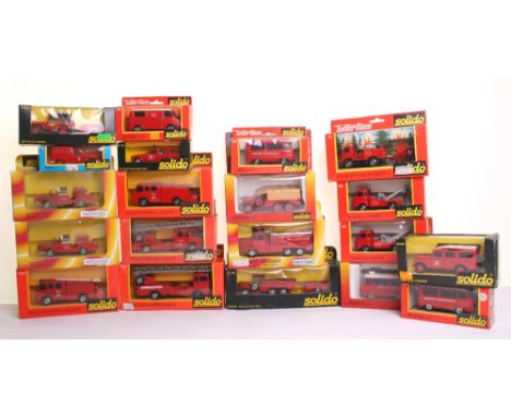 Twenty Solido (France) Fire Emergency Appliances,23D Peugeot 504 Pompiers,42 Renault Van,2 x 350B Berliet Paris Fire Engine’s