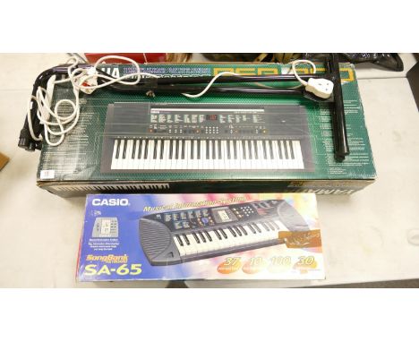Boxed Yamaha PSR-200 Electronic Keyboard &amp; Stand: together with similar Casio item(2) 