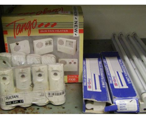 A Tango fan heater: together with fluorescent lighting units. 