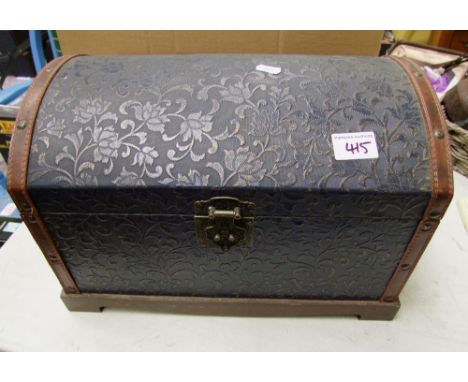 Vintage style dome topped trunk: 40cm w x 23cm h. 