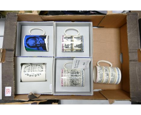 A collection of Boxed Large Wedgwood Tankards: together with similar item 