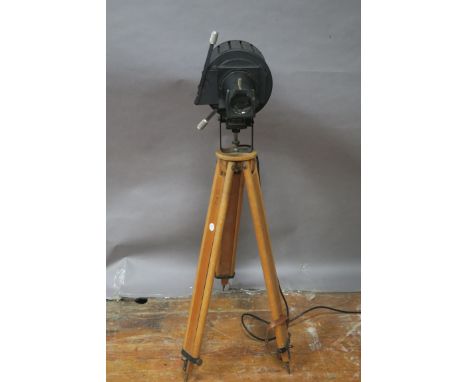A 20th CENTURY SLIDE PROJECTOR, BY ANTONI VOHRALIK, on collapsible wooden tripod base, 110cms high.