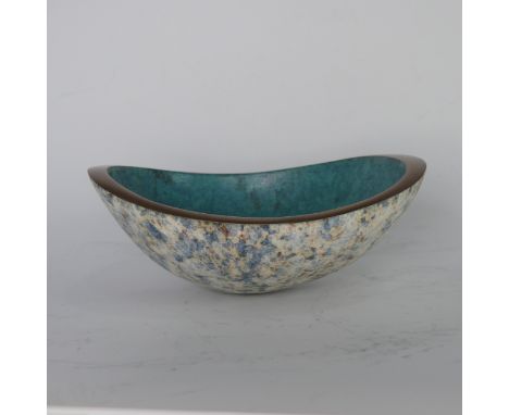 Philip Hearsey (b.1946),&nbsp;a cast bronze abstract Dish, monogram signature and '258 41' to base, W 16.25 cm x H 6.5 cm x D