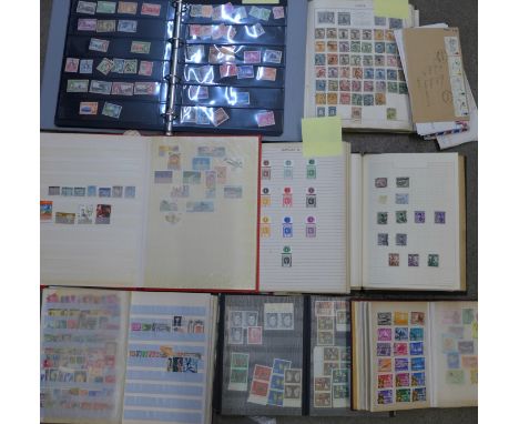 Stamps;- including Triumph stamp album with all World collection including Great Britain 1840 1d black used (three margins) w