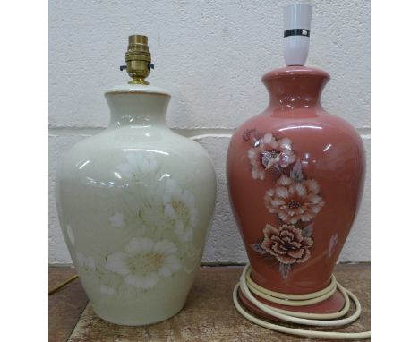 Two Denby table lamp bases