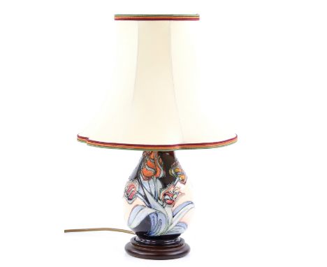 Moorcroft table lamp Tulip design,  23cm high .    