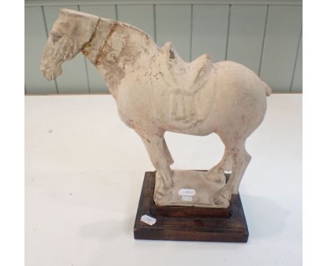 A TANG STYLE CERAMIC MODEL OF A HORSE (damaged) 