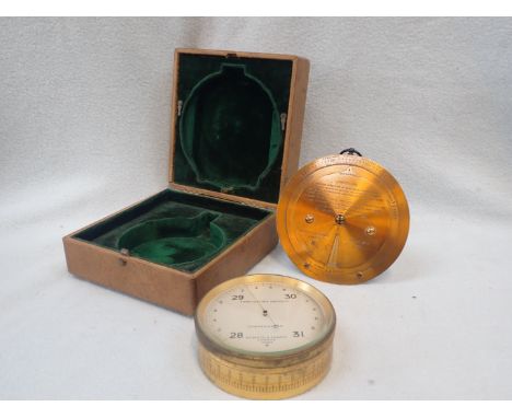 AN NEGRETTI &amp; ZAMBRA CASED FORECASTING ANEROID BAROMETER cased