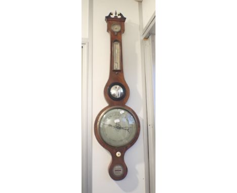 A 19TH CENTURY WHEELED BAROMETER 100 cm