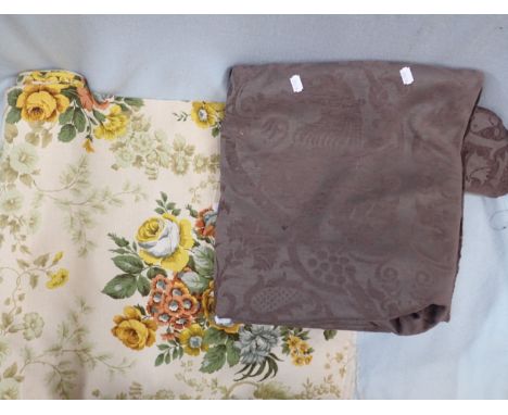 VINTAGE FLORAL LINEN FABRIC together with another
