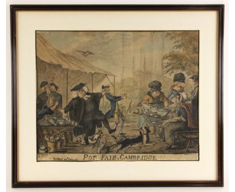 After Henry William Bunbury (1750-1811),'Pot Fair. Cambridge',Etching on paper by James Bretherton, published 1777, later han