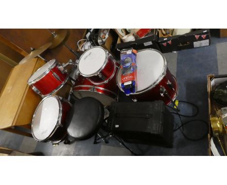 A Child's Drum Kit by Stagg Together with a Hohner Mega 10 Amplifier 