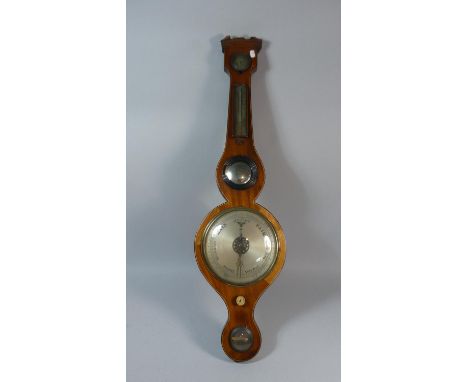 A 19th Century Mahogany Cased Wheel Barometer with Temperature Scale by Willman &amp; Co. Bangor, In Need of Full Restoration
