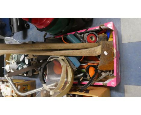 A Box of Various Workshop and Garden Tools 