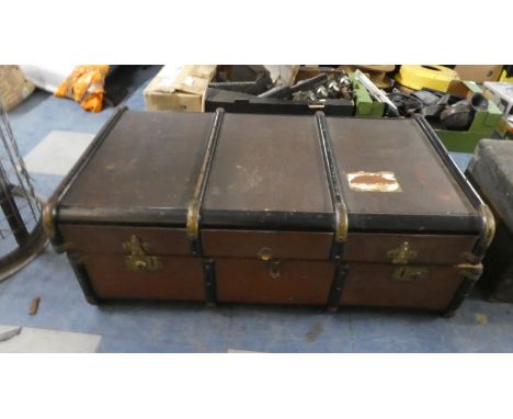 A Vintage Travelling Trunk (In Need of Attention), 91cm Wide 