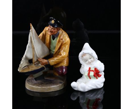 Royal Doulton figure, sailor's holiday, HN2442, height 16cm, and Royal Doulton figure, baby's first Christmas (2) 