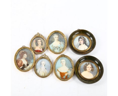 A group of miniature portrait prints (7) 
