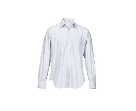 A custom-made white cotton Anto shirt with blue and red pin stripes from the production of Kiss the Girls (Paramount Pictures