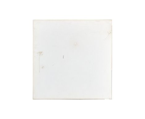 The square plexiglass frame that housed Andy Warhol's "Mao" screen print, shot two times by Dennis Hopper in his home in the 