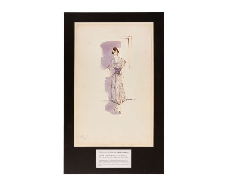 An original mixed medium costume illustration of Olivia De Havilland in her Oscar-winning role as Jody Norris in the film pro