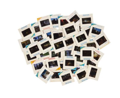 A group of approximately 45 color slides with stills from the production of The Last Movie (Universal Pictures, 1971). The im
