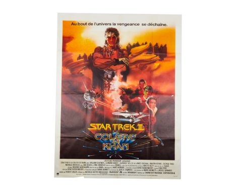 An original French one panel poster that has been signed by William Shatner&nbsp;who played "James T. Kirk"&nbsp;in Star Trek