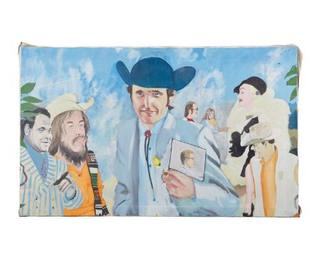 A large Michael Murphy painting of Dennis Hopper from Hopper's personal collection, inscribed on the verso: "A gift to Dennis