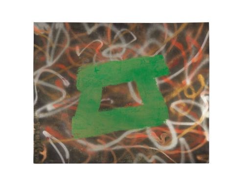 An original "Hinge" Series painting (c. 1984, spray paint and acrylic) created by Dennis Hopper.Accompanied by the exhibition