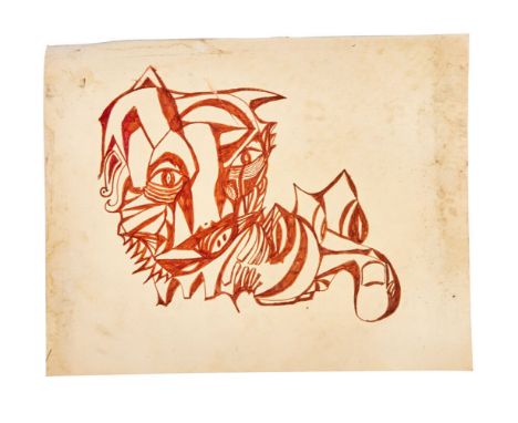 An original abstract drawing, executed by Dennis Hopper in marker on the back of a poster for the film&nbsp;Pretty Poison&nbs