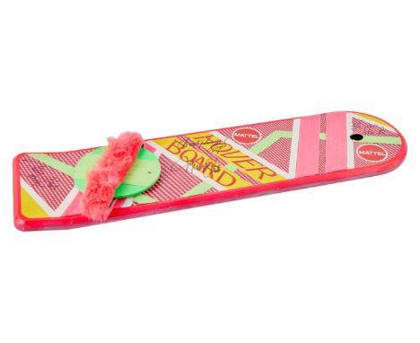 A reproduction Mattel hoverboard in the style of the original prop as seen used by Michael J. Fox as "Marty McFly" in Back To