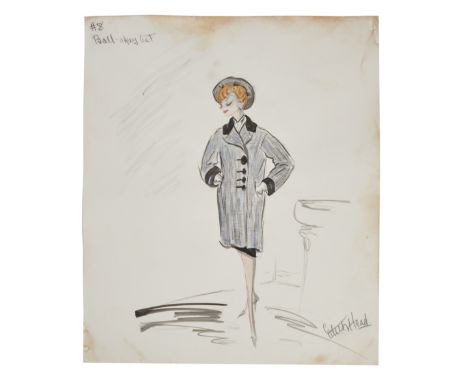 An original gouache and ink on paper costume sketch from the production of the film Critic's Choice (Warner Bros., 1963) by E