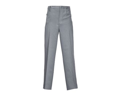 A pair of John David Ridge gray slacks as seen worn by Gene Hackman as Harry Zimm in Get Shorty (Metro-Goldwyn-Mayer, 1995). 